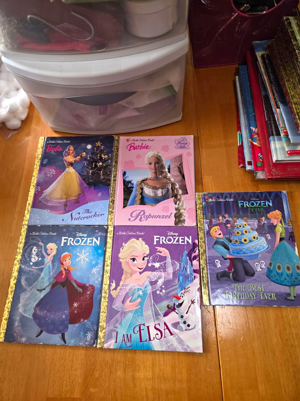 A Little Golden Book Hardcover Lot of 5 Disney Frozen & Barbie Picture Books
